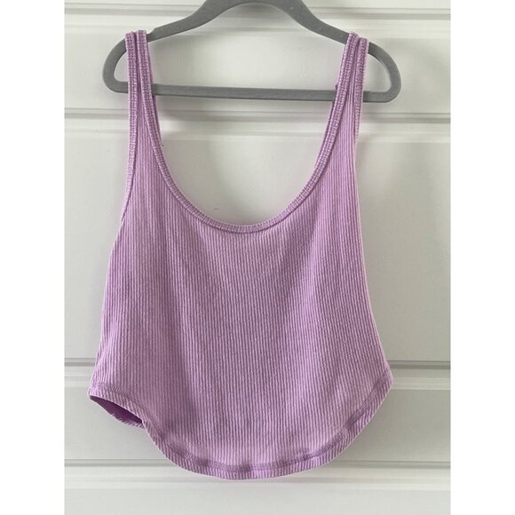 Out From Under Lavender Ribbed Scoop Neck Crop Tank Top Size XS - Picture 1 of 4